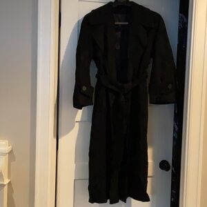 Women’s  long tie only trench coat.  Size 0